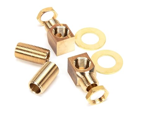 T&S Brass B-0230-K Installation Kit for B-0230 Style Faucets. Two short elbows, nipples, lock nuts and washers that provide 1/2 NPT male inlet and outlet when assembled
