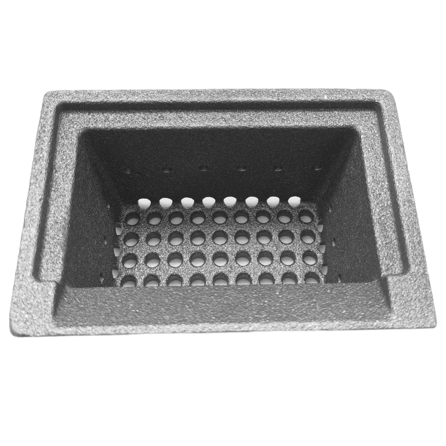 eRicambi® Braciere in Ghisa Cestello 2 Pezzi per Stufa a Pellet, con Foro per la Resistenza di Accensione, Compatibile con KALON 220002, Dimensioni 136x92mm H=116mm