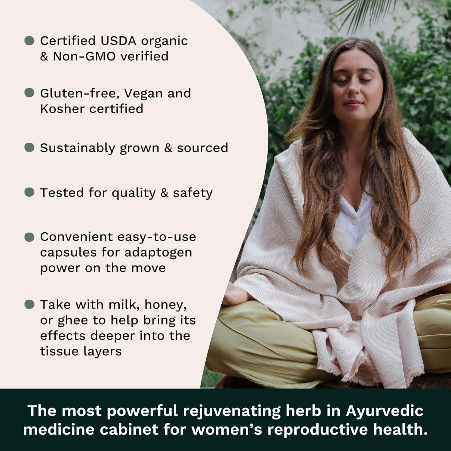 TRIBE ORGANICS Organic Shatavari Herbal Supplement - Hormonal Balance | Women’s Reproductive Health | Lactation | Immune & Inflammatory Support - Non-GMO USDA Organic 120 Vegan Capsules