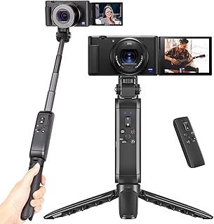 MT-40 Remote Shooting Grip Extendable Vlogging Handle Tripod Camera Selfie Video Recording Accessorries for Sony ZV-1, A7C, A7R IV, RX100 VII, RX100M7, A7 III, A7R III, A7R IV, A9
