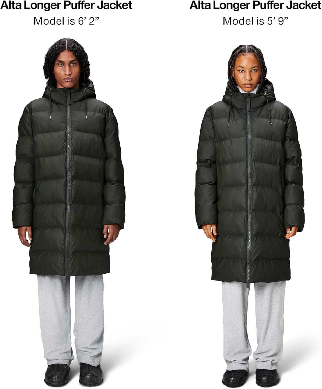 RAINS Alta Puffer Jacket - Waterproof Winter Coat, Insulated Hood, Lightweight, Fleece Pockets, Warm for Cold Weather - Image 5