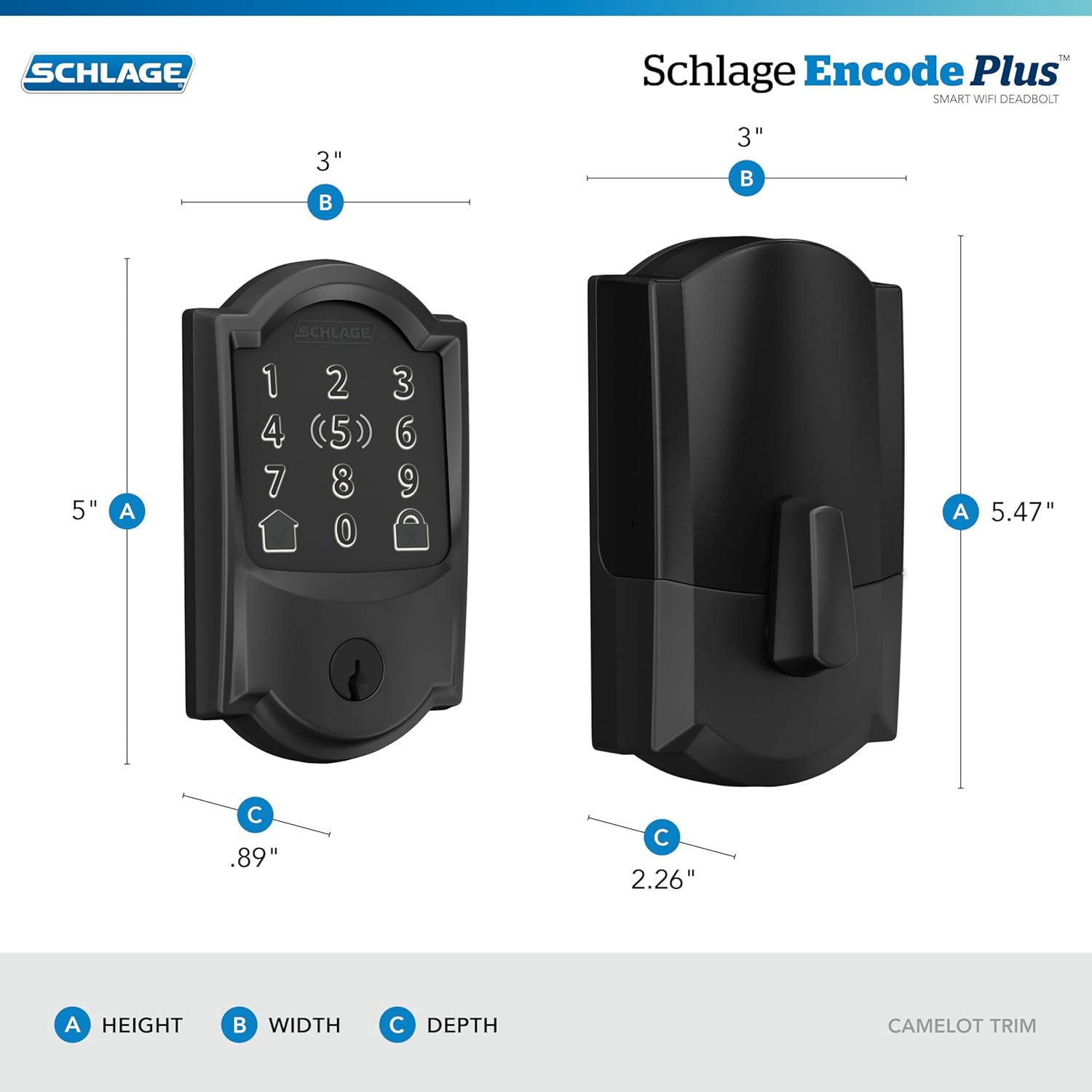 Schlage Encode Plus dimensions