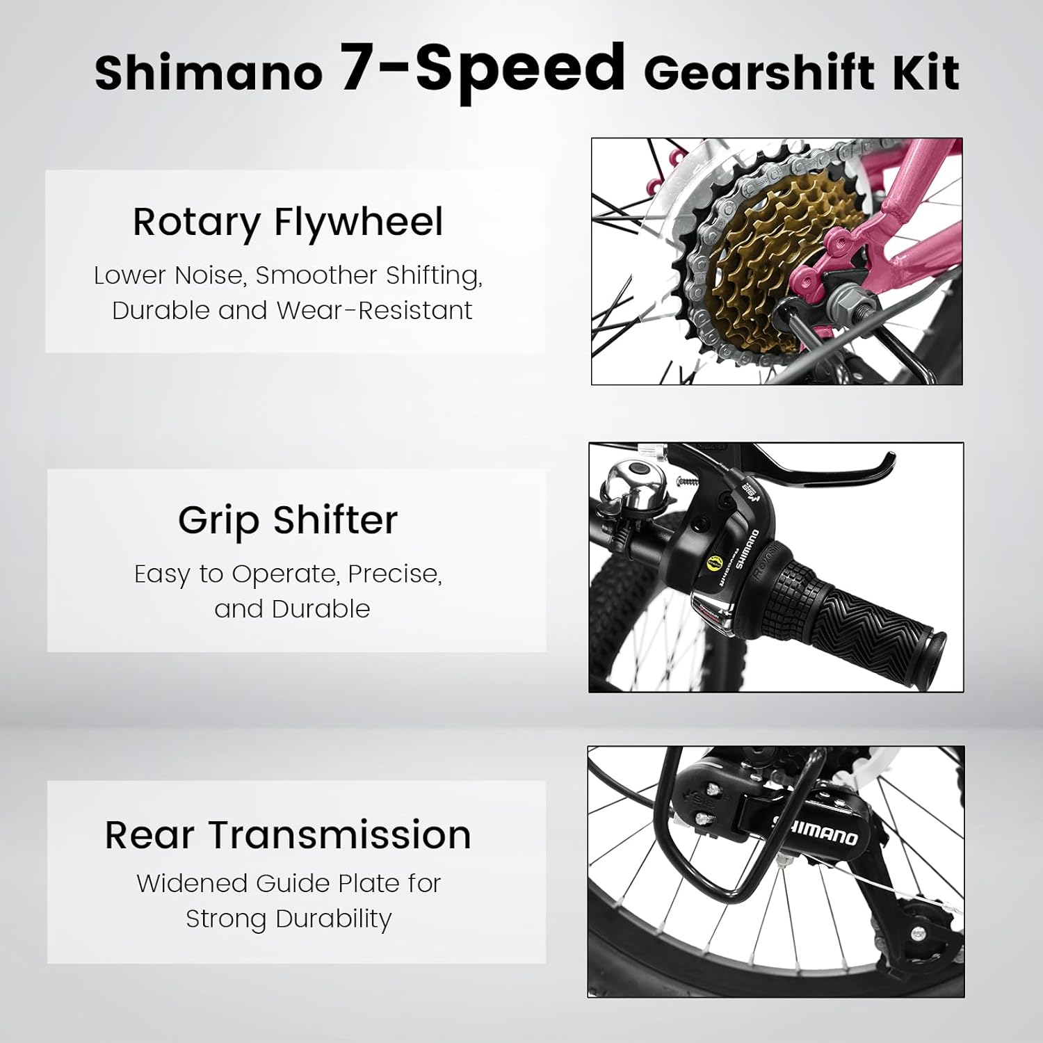 Ecarpat 20 Inch Kids' Bike Ages 6-12, 7-Speed Mountain Bike Gifts Bicycles for Boys Girls, Outdoor Cycling City Snow Bike Pink Blue Green White Bicycles | Birthday Gifts, Bicycles, Outdoor Cycling, City Snow Bike, Bicycles