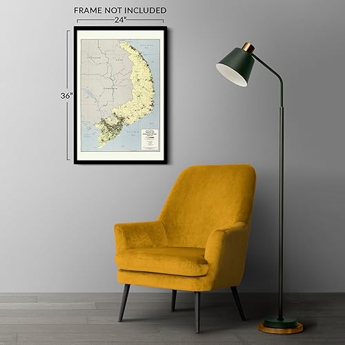 Miniatura 5 de HISTORIX Póster vintage de Vietnam del Sur de 1973, mapa vintage de 24 x 36 pulgadas de las divisiones administrativas y de población de Vietnam del