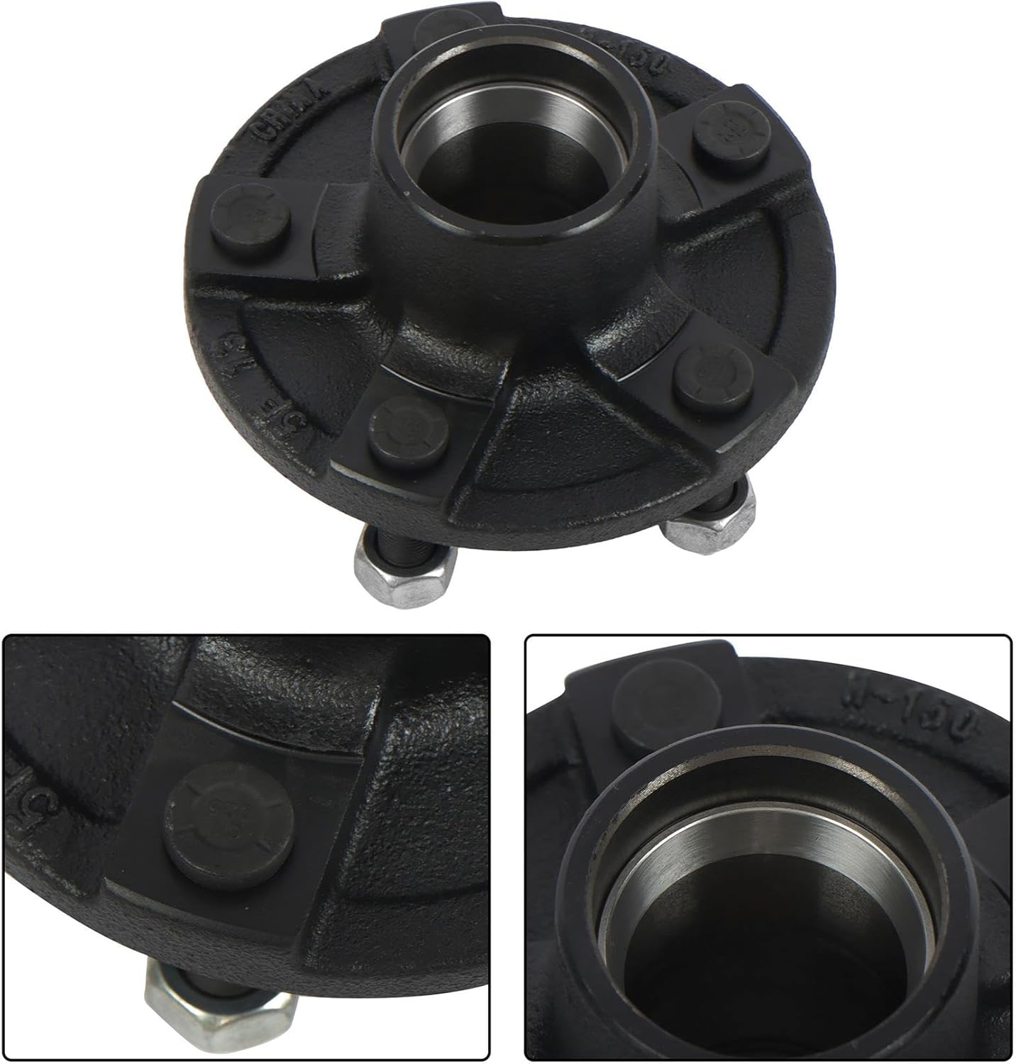 labwork Pre-Assembled 5 on 4.5 Inch Trailer Hub Bearing Kit with 1 Inch Square BT8 Spindle Set of 2