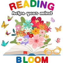 LioNergy Reading Classroom Bulletin Board Set Reading Helps Your Mind Bloom Bulletin Board Decoration Flower Butterfly Cutouts Wall Door Decor for Kindergarten Preschool Elementary Middle School