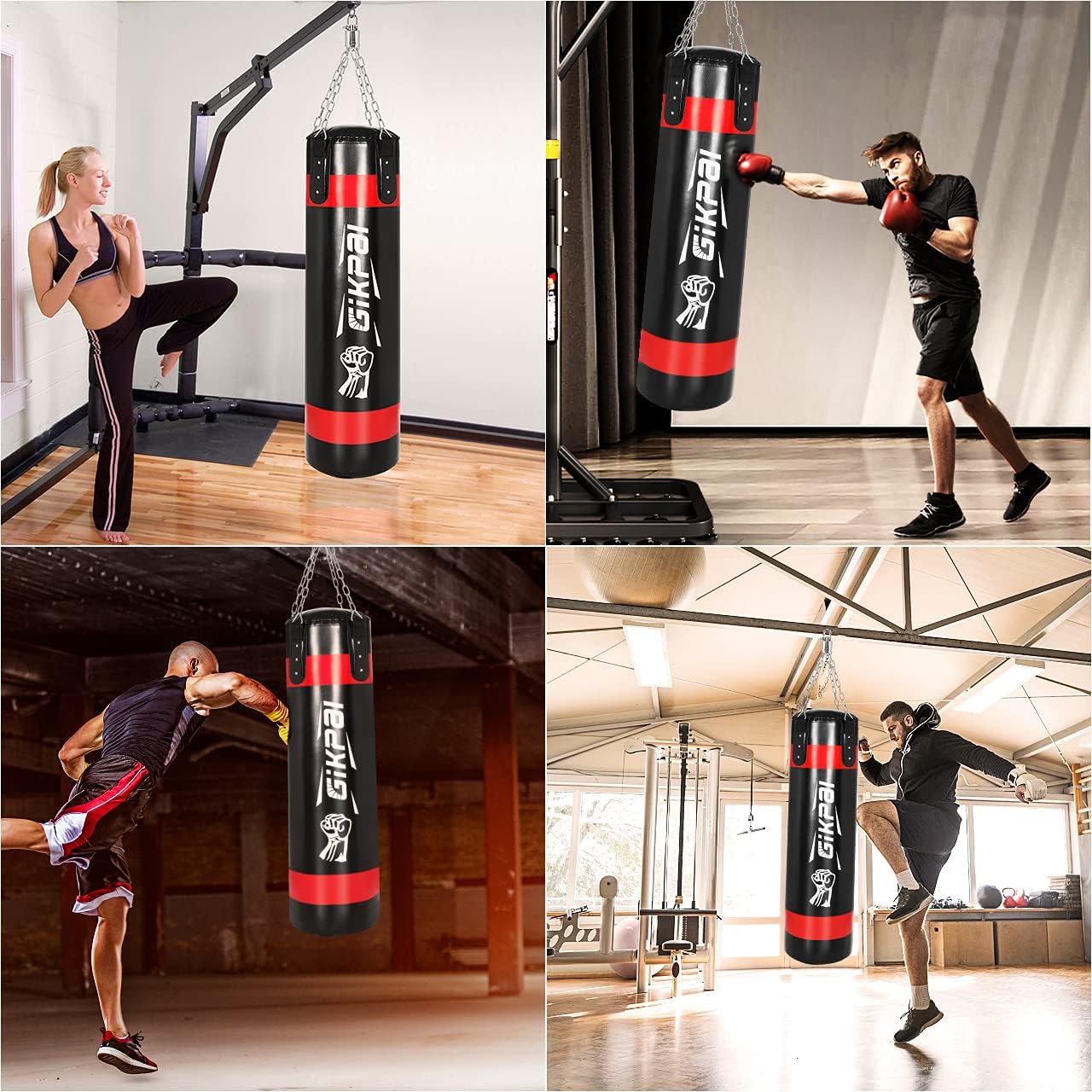 GIKPAL Punching Bag Professional Adult & Entry Level Sandbag Set, New Upgrade 2021 45lb Boxing Suspension Heavy Bag, Soft Filled Punching Bag : Sports & Outdoors