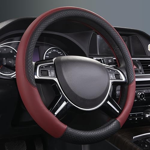 Miniatura 9 de CAR PASS Line Rider - Funda universal para volante, diseño deportivo de piel de microfibra cómodo y antideslizante que se adapta al 95% de camiones,