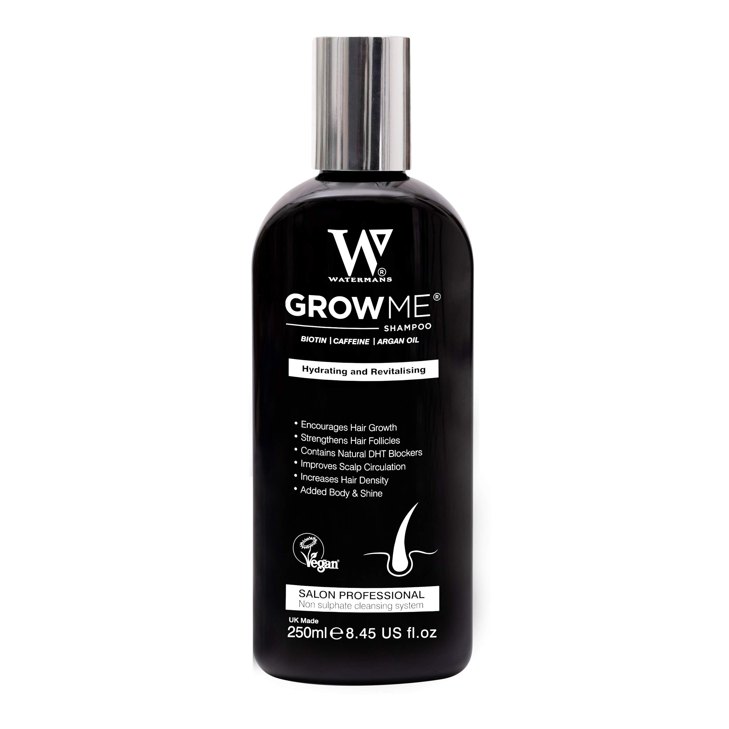 Watermans Grow Me Hair Growth Shampoo, UK Made Sulphate Free, Vegan