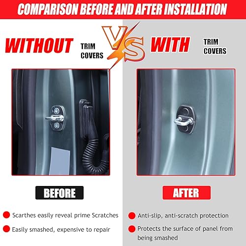 Miniatura 2 de Cubierta de bloqueo de puerta de automóvil de acrilonitrilo butadieno estireno, cubierta protectora de pestillo de puerta de automóvil compatible