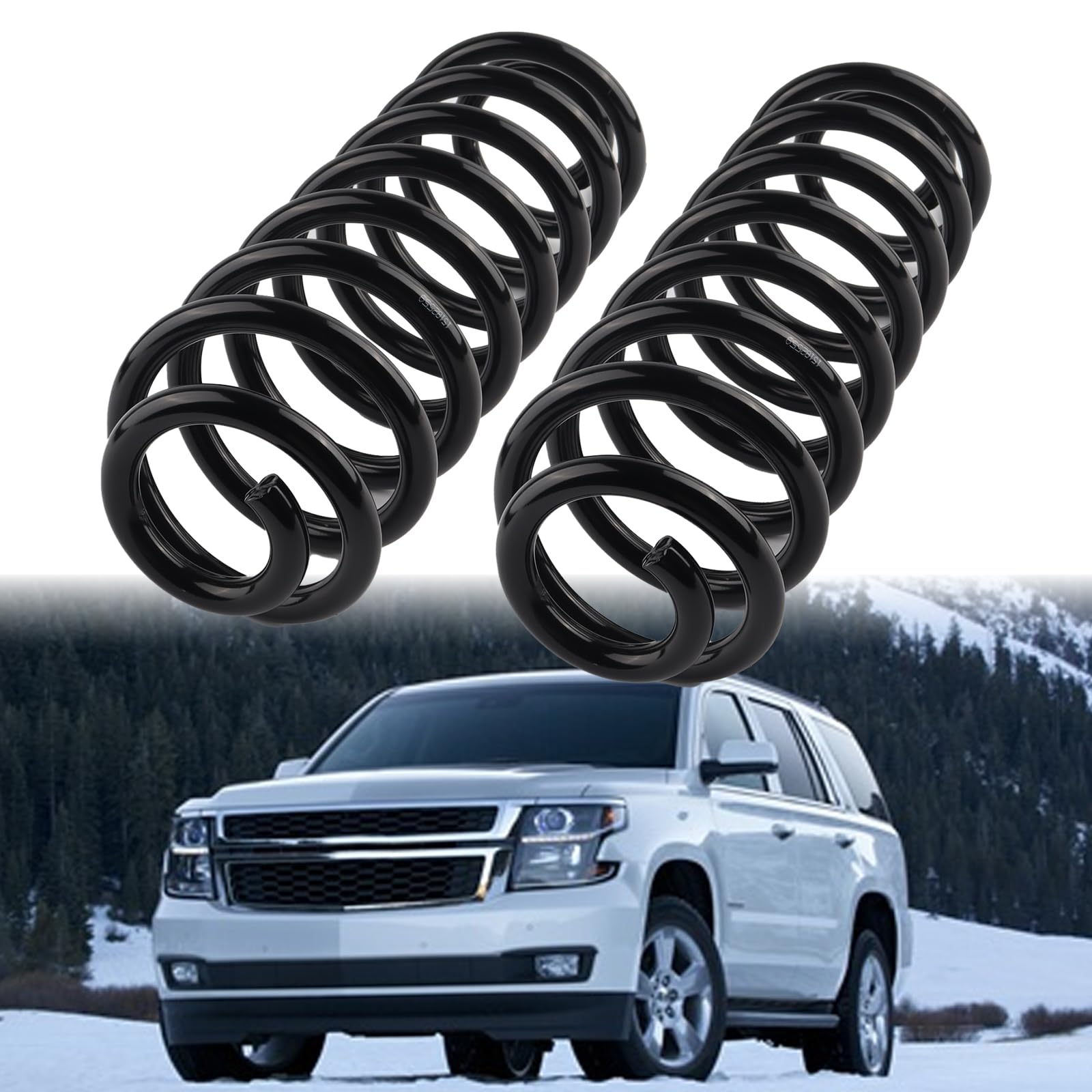 DOLKSN 2Pcs Rear Suspension Coil Spring Set Compatible with Chevrolet 2000-2017 Tahoe 2000-2014 Suburban 1500 2007-2013 Avalanche & GMC 2000-2017