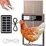 Automatic Chicken Coop Door Solar Powered, LCD Display Automatic Chicken Door with Timer & Light Sensor, Aluminum Alloy Chicken Door with Remote Control & 4 Modes