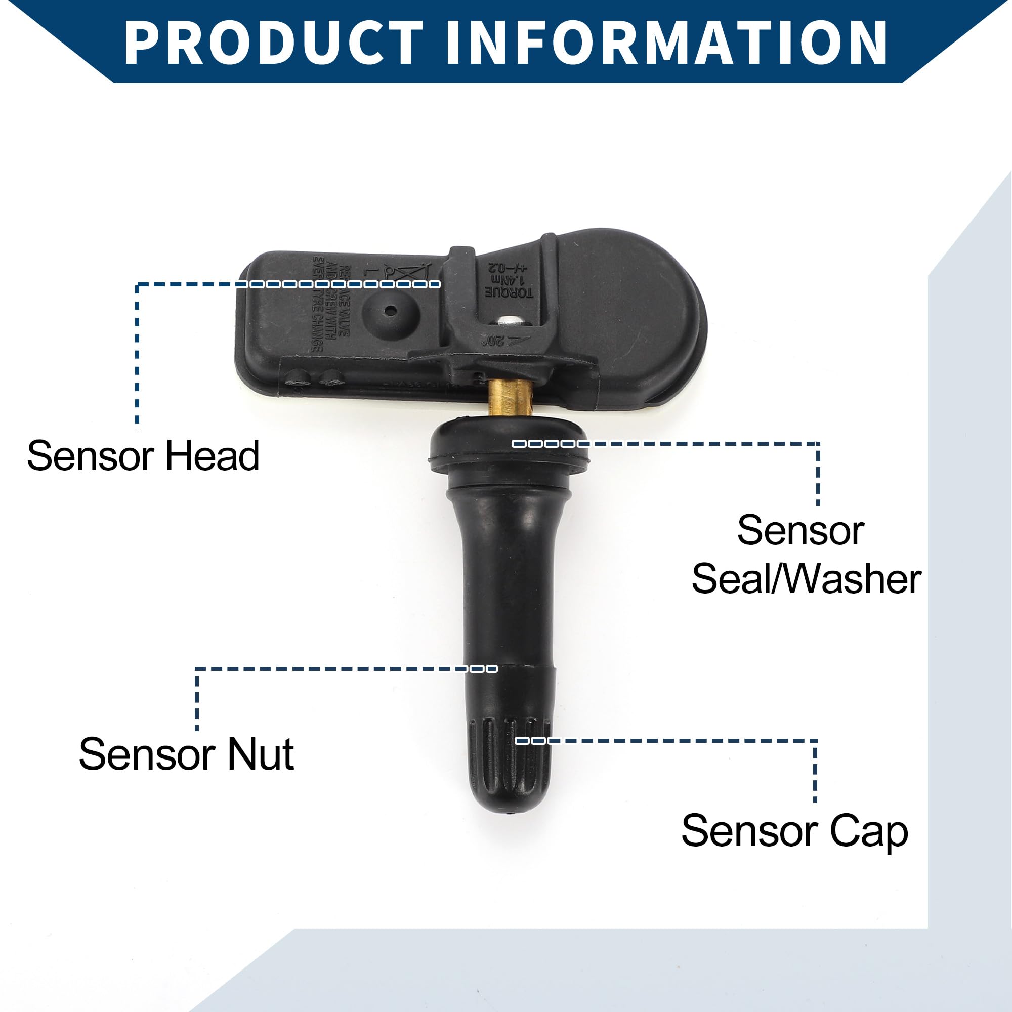 Capteur De Pression Des Pneus Pour Renault Master III 14-20 1pc | No.407009322R, 433MHz, ≥5 Ans, Noir/Blanc, 14x10x2.5cm, Captur 13-16, Clio Van 12-18, Dokker 14-18, Kangoo 07-16