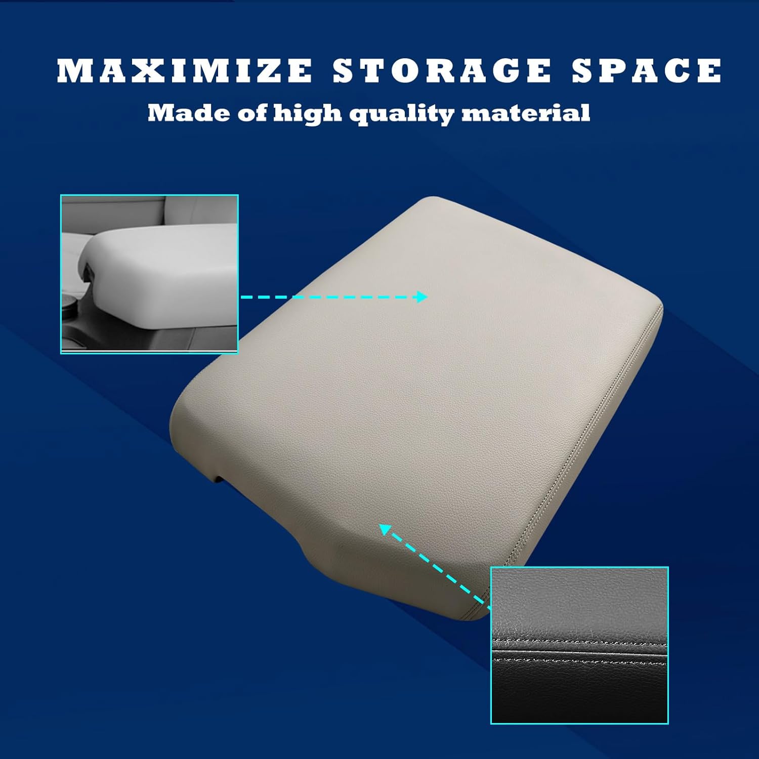 Center Console Lid Armrest Replacement Kit fit for Toyota Tundra 2007-2013, for Sequoia 2008-2022 (Beige(ForTundra 2007-2013))