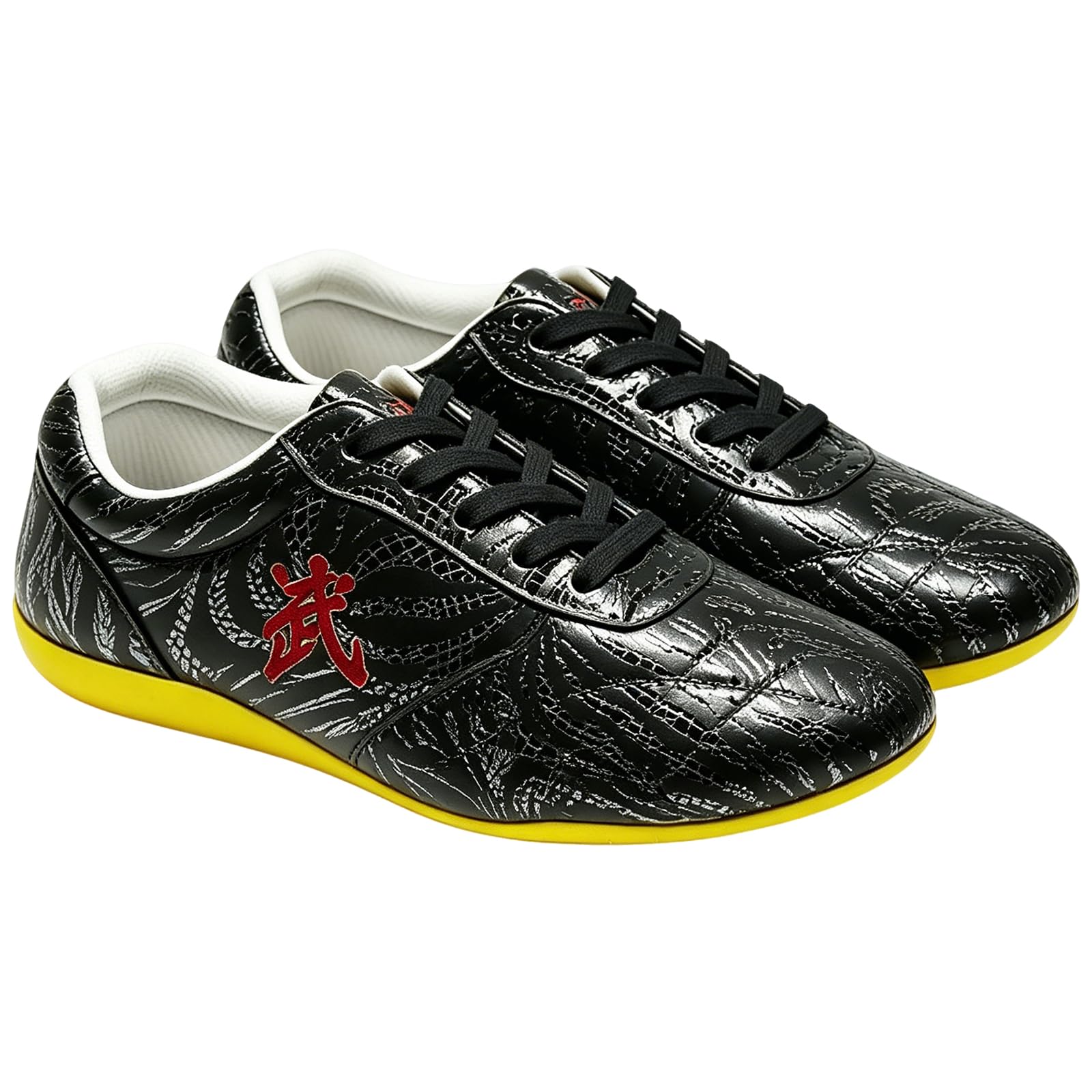 Chaussures en Tissu pour Arts Martiaux Hommes Femmes et Enfants,Chaussures de Tai Chi,Pantoufles de Boxe AI Chi,Mode Pantoufles de Sport Décontractées pour Hommes et Femmes(Size:36EU,Color:Noir)