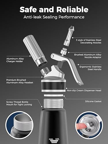 Vista 5 de Dispensador de Crema Batida Negro