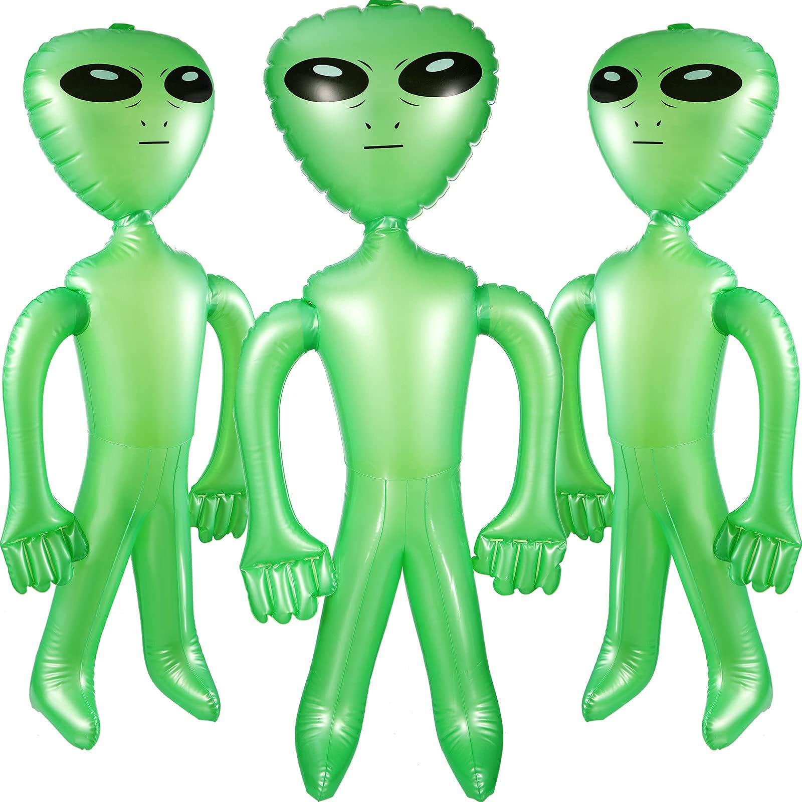 3Pcs Inflatable Alien,18" Halloween Green Blow up Alien Party Decorations