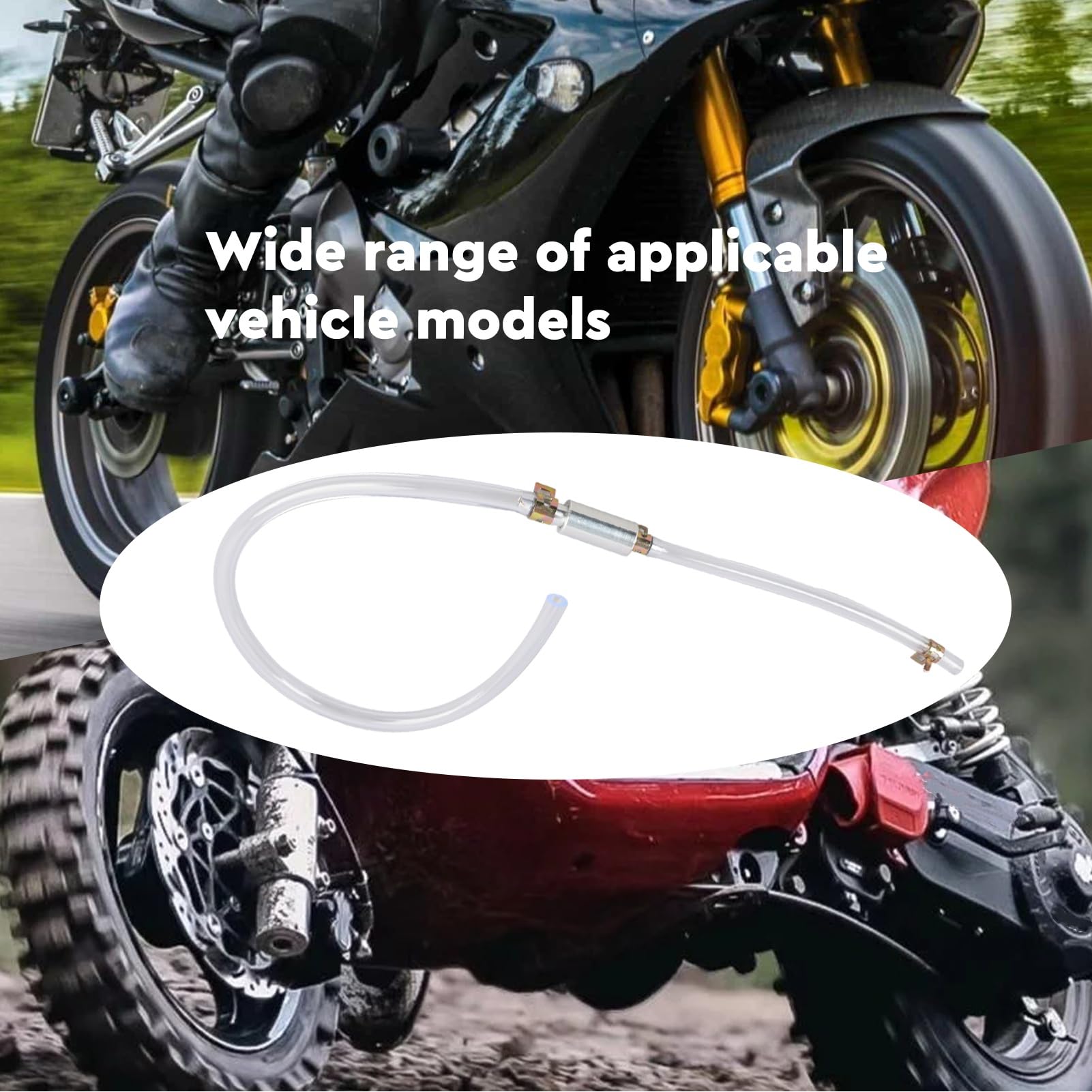 Purgador de Freno Hidráulico con Válvula Antirretorno y Manguera Transparente de PVC de 45 cm y dos tapas de goma, para Sangrado Eficiente en Frenos de Coche y Moto, Incluye Abrazaderas de Sujeción