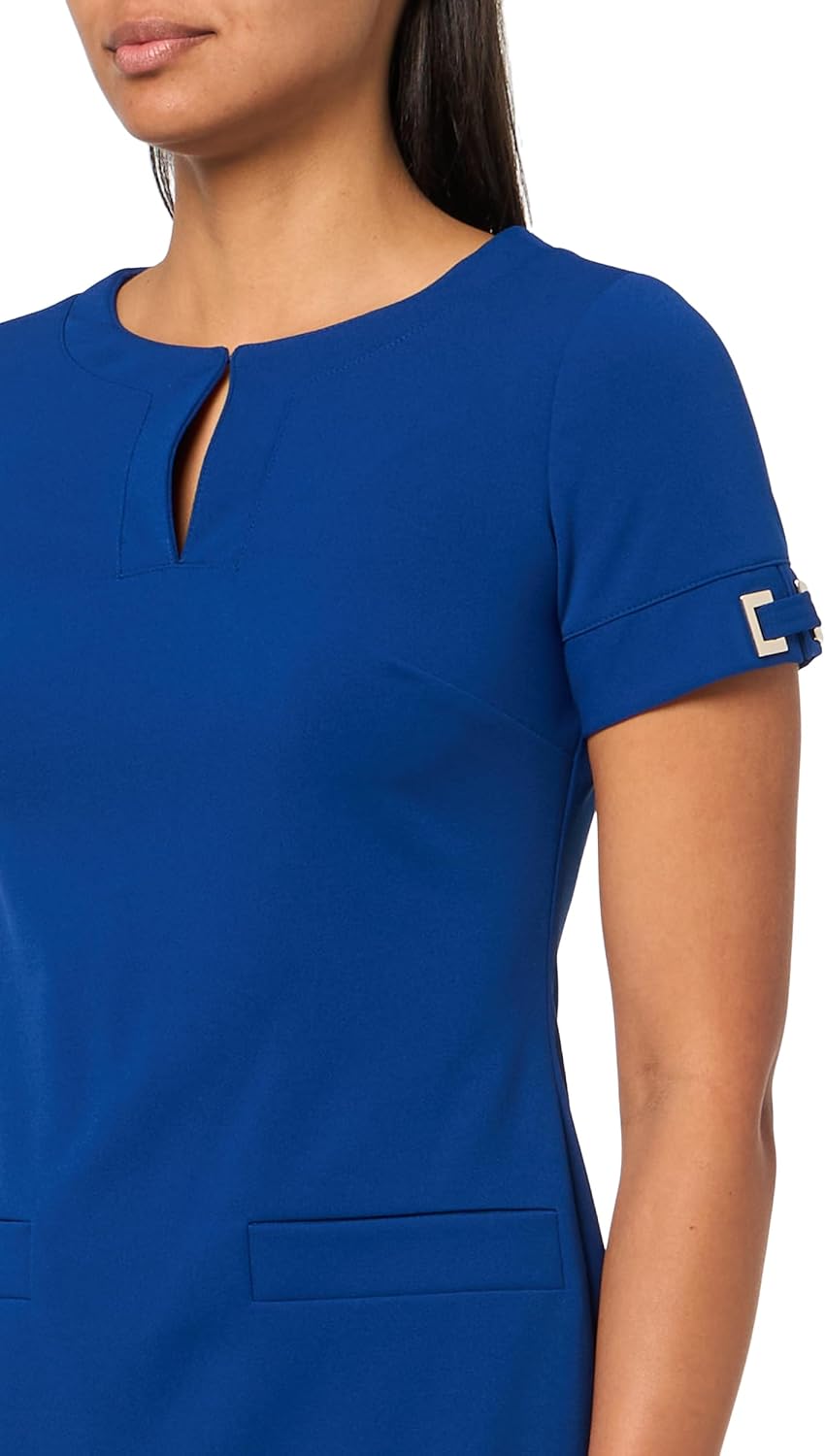 Tommy Hilfiger Women's Keyhole Neck Short Sleeve Sheath Dress