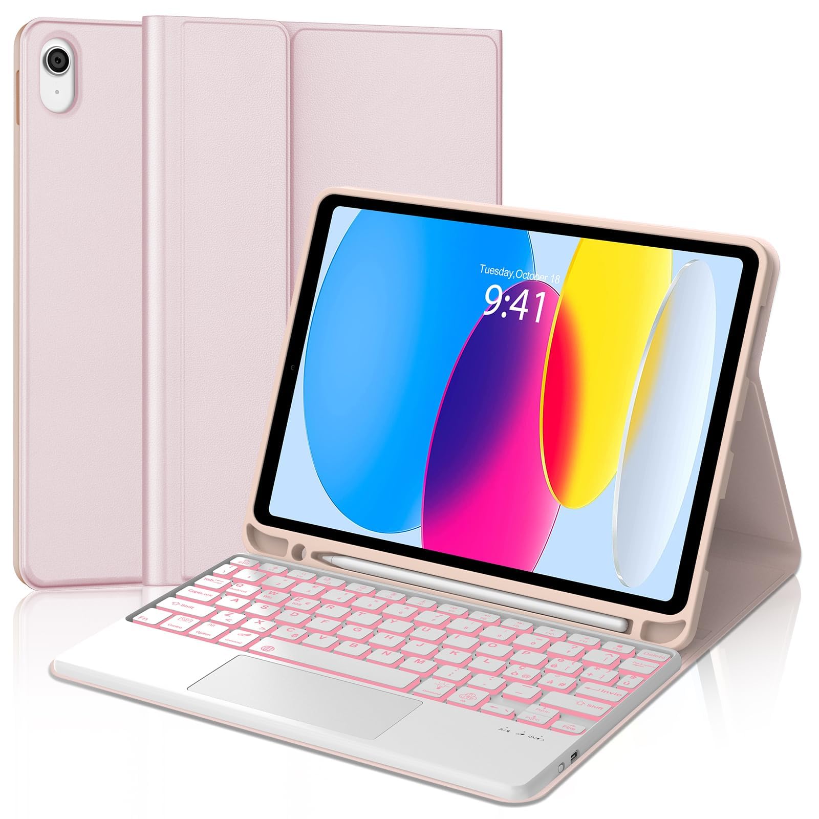 Per iPad A16 11 & 10 Gen Cover Tastiera con RGB & TP Italiana