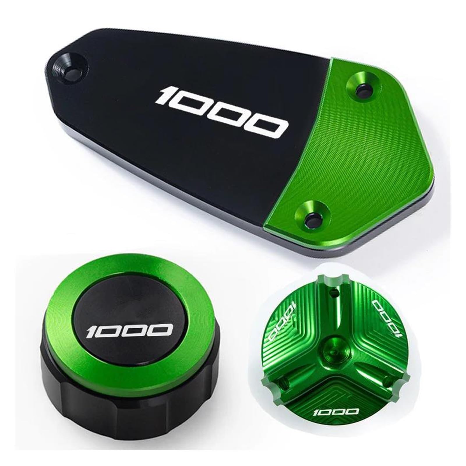 Bouchon De Réservoir De Liquide Frein Avant Et Arrière Moto Protection Et Bouchon De Port De Remplissage pour Kawasaki Z1000 Z1000R Z 1000 2011 – 2023 (Color : Vert, Taille : 3pcs)