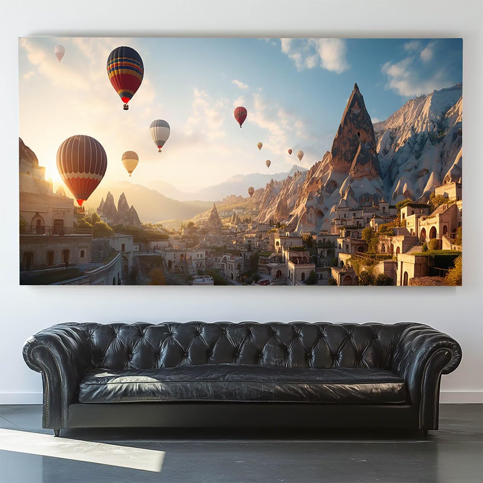 Pintar por Numeros Adultos Globo, Pintar por Numeros Niños Kit Manualidades Adultos Ciudad Cuadros para Pintar por Numeros Pintura Acrílico, Cuadros Decorativos Regalos Para Mujer 80X160cm 7w-6-1