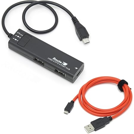 Amazon ルートアール 充電可能 4ポートスリムotgハブ Microusbケーブル Ruh Otgu4 C ルートアール Usbハブ 通販