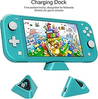 Vista 4 de Switch Lite Accessories Bundle, Kit with Carrying Case,TPU Case Cover with Screen Protector,Charging Dock,Playstand, Game Case, USB Cable