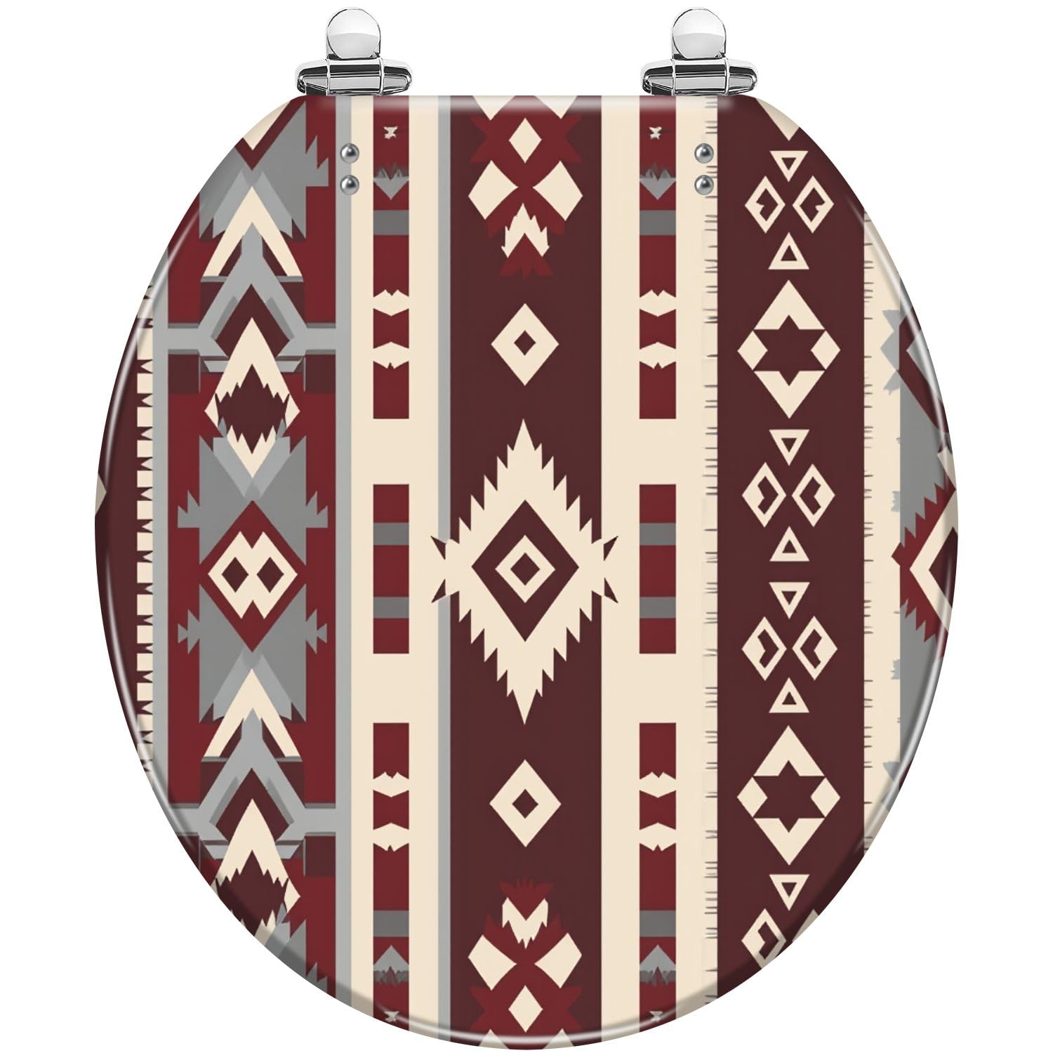 Asiento de inodoro redondo de resina SW Aztec con bisagras QuietClose para baño.