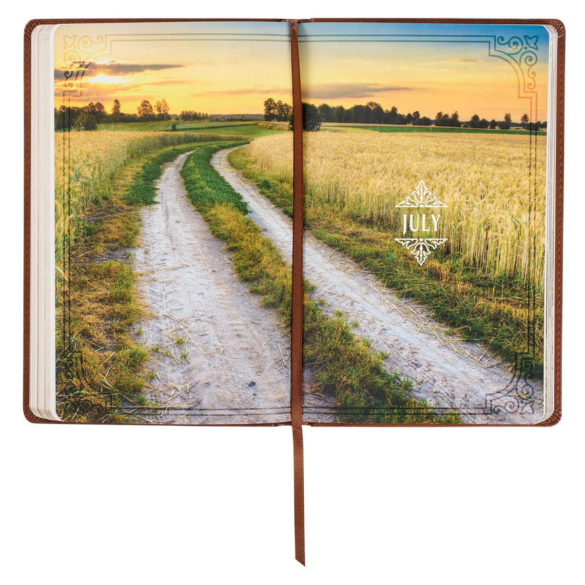 Walking with God 365 Daily Devotions, Large Print Brown Faux Leather - Image 3