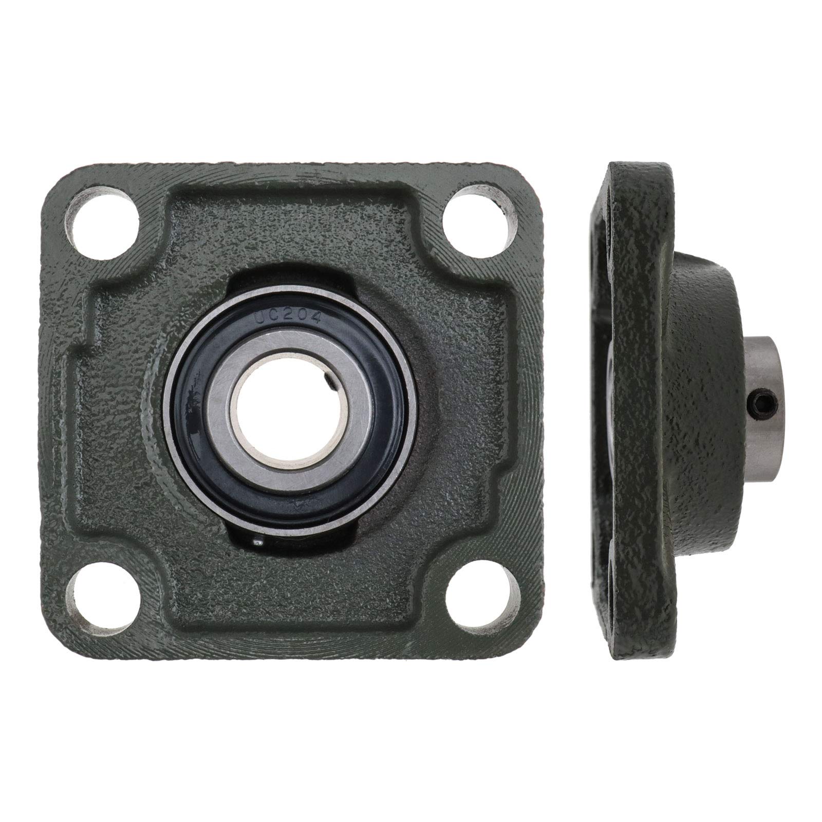 2pcs 20mm UCF204 cojinetes de bloque de almohada con boquilla de aceite autoalineable 4-perno cuadrado brida montada rodamiento para la máquina de impresión de sistemas de transporte