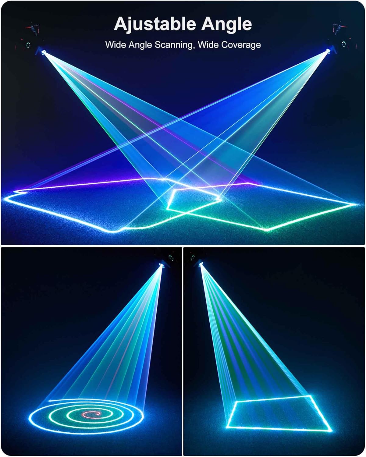 DJ Laser Lights for Party, 3D Animation Laser Machine with Intuitive ...