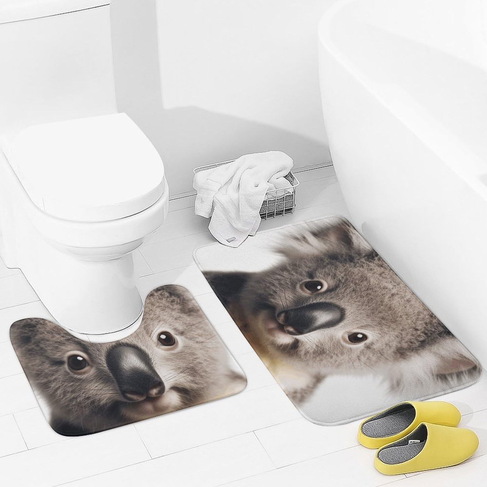 Tapis de bain en forme de U pour une salle de bain cosy et moderne
