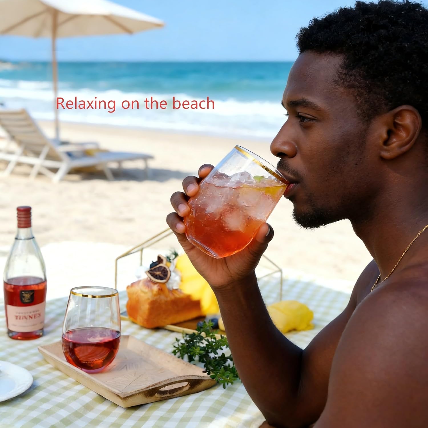 16 oz. shatter-resistant stemless wine glasses, plastic stemless wine glasses, reusable, BPA-free, dishwasher safe, suitable for poolside, outdoor, camping and other occasions. (8, Phnom Penh)