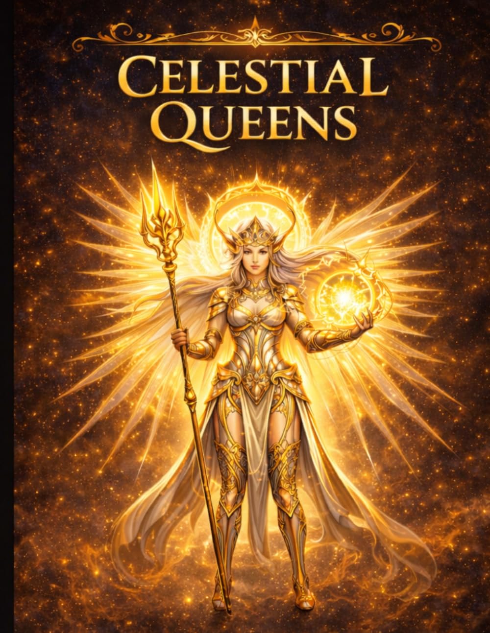 Celestial Queens: Epic Fantasy Coloring Book for Adults – Divine Female Warriors, Angels & Royal Guardians (Magical Creatures)