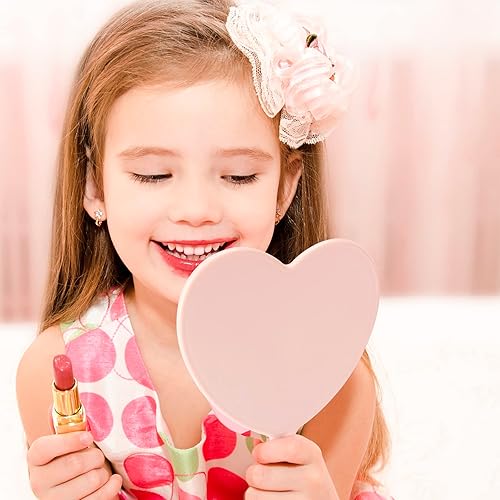 Miniatura 3 de YEAKE Espejo de mano con asa para maquillaje pequeño y bonito espejo de mano de madera para afeitarse con agujero para colgar en un solo lado espejo