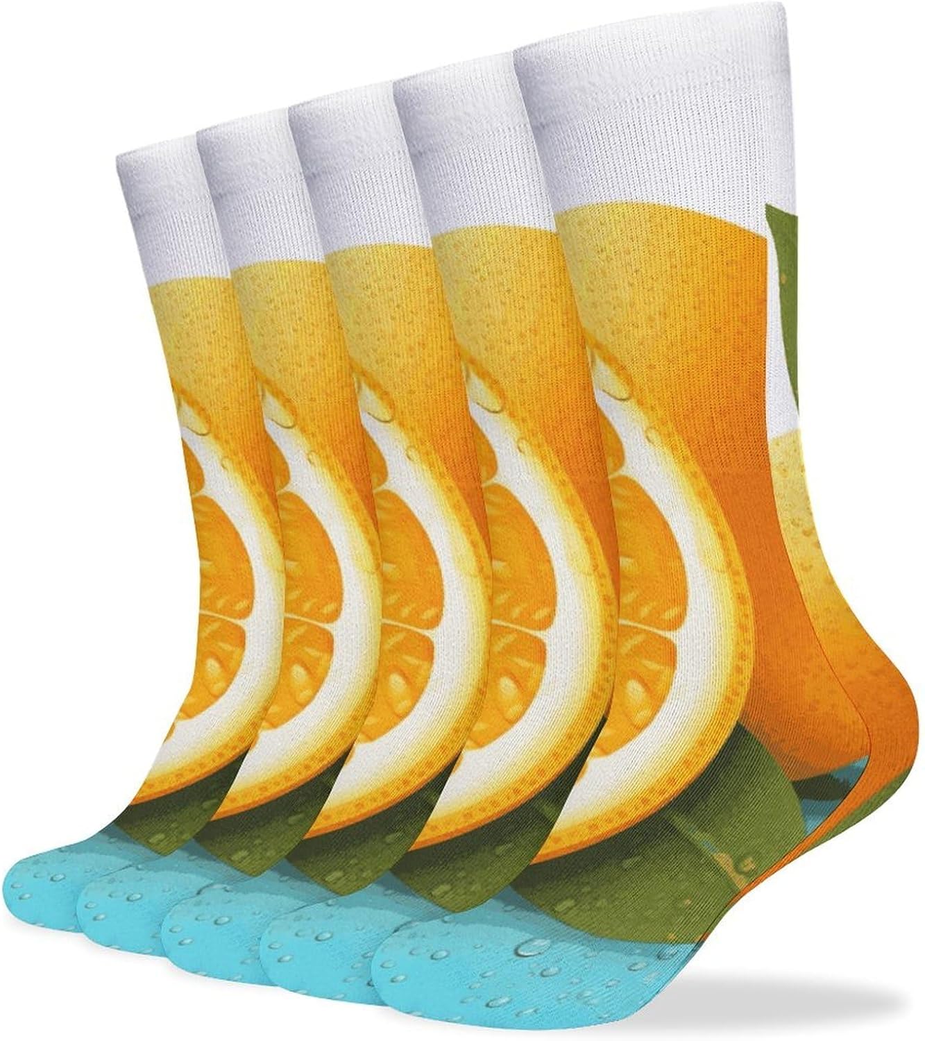 Fresh Orange Fruit Stocking - Cute Casual Long Athletic,Crew Sock for Men Women,Running Socks Soft Breathable for Gift