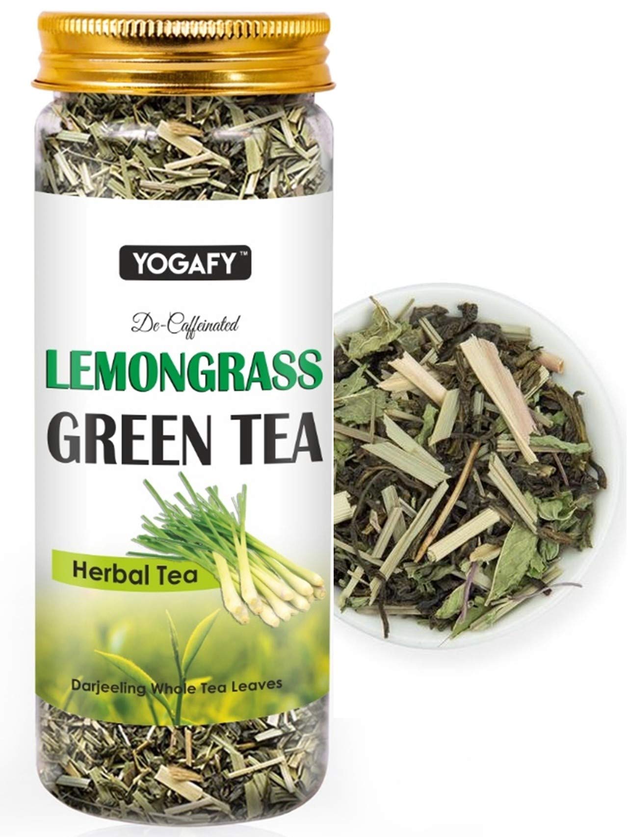 YOGAFYLemongrass Green Tea with Whole Leaf for Immune System | 50 Cups - 100g