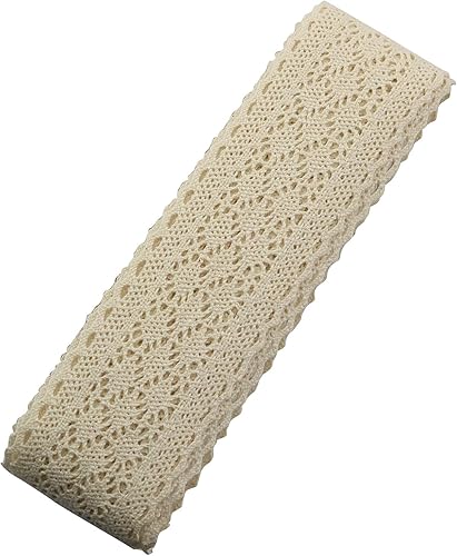 1 rollo de ojal festoneado vintage floral ribete de encaje de algodón natural beige cinta de tela de costura lavable para decoración de boda,