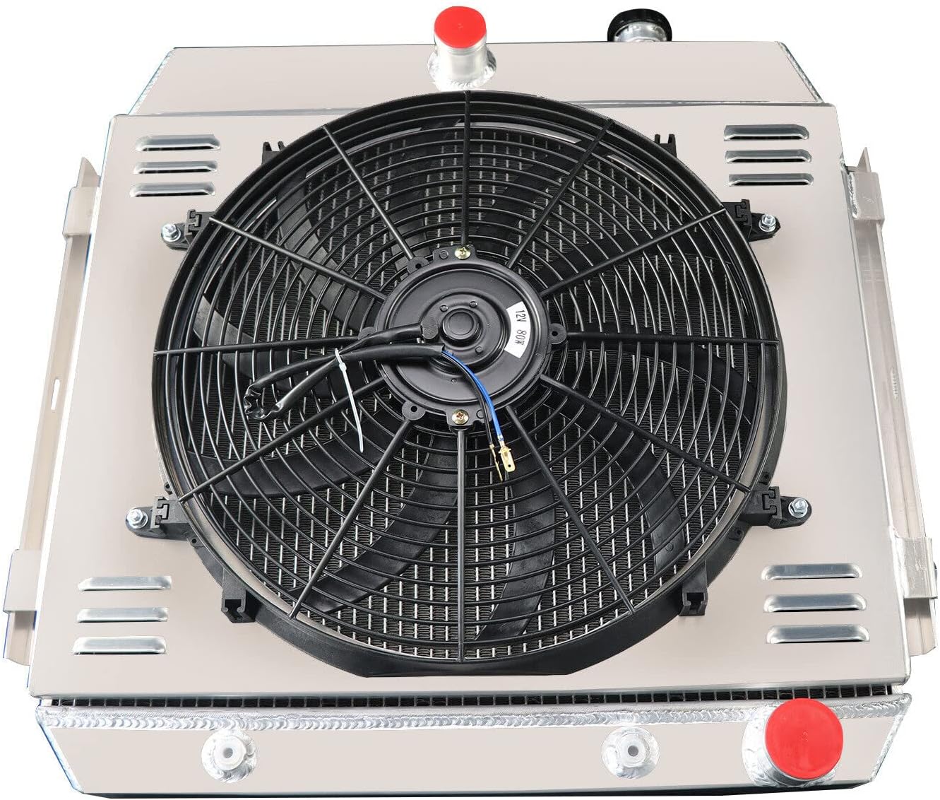 4 Row Core Aluminum Radiator For 1955 1956 1957 Chevy Bel Air One-Fifty Series Two-Ten Sedan Delivery Del Ray Nomad V8 MT MT 55 56 57 MT All Aluminum Radiador + Shroud Fan + Relay
