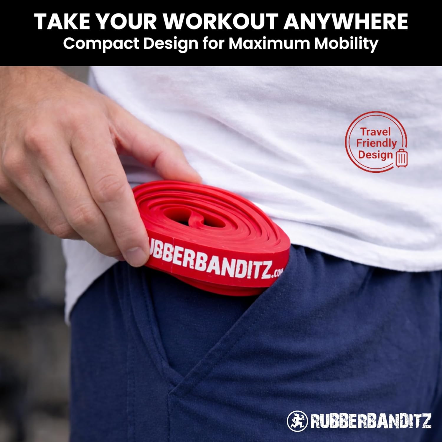 Rubberbanditz Extra Thick Booty Bands for Glutes & Legs, Mini Loop Engages HIPS, Thighs, Butt, Abs, Hip Resistance Bands for Working Out, Perfect Home Gym Equipment, Sizes 5-300 Lbs - Pack of 5