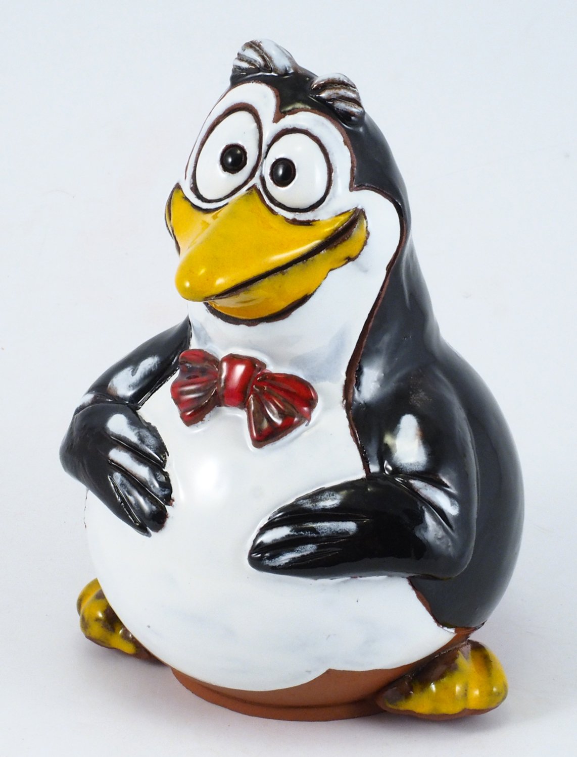 Ceramiczna dekoracja ogrodowa Happy Penguin