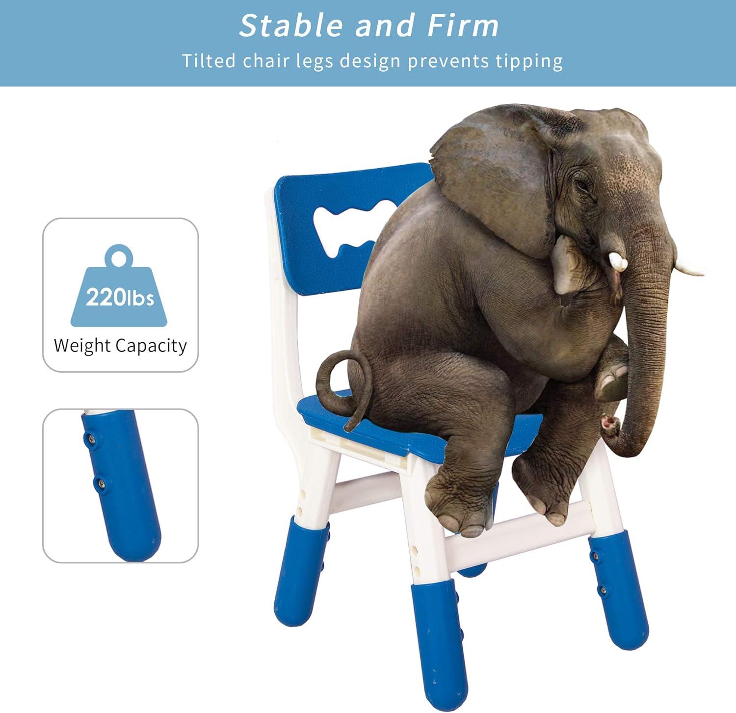 Blасk Frіdау Clеаrаnсе bonibear Kindergarten Table and Chair Set，Kids Table and Chairs Set（1 Table and 4 Chairs），Plastic Children Desk Height Adjustable（Solid Wood Table top），Furniture Gifts for Boys and Girls (Blue)