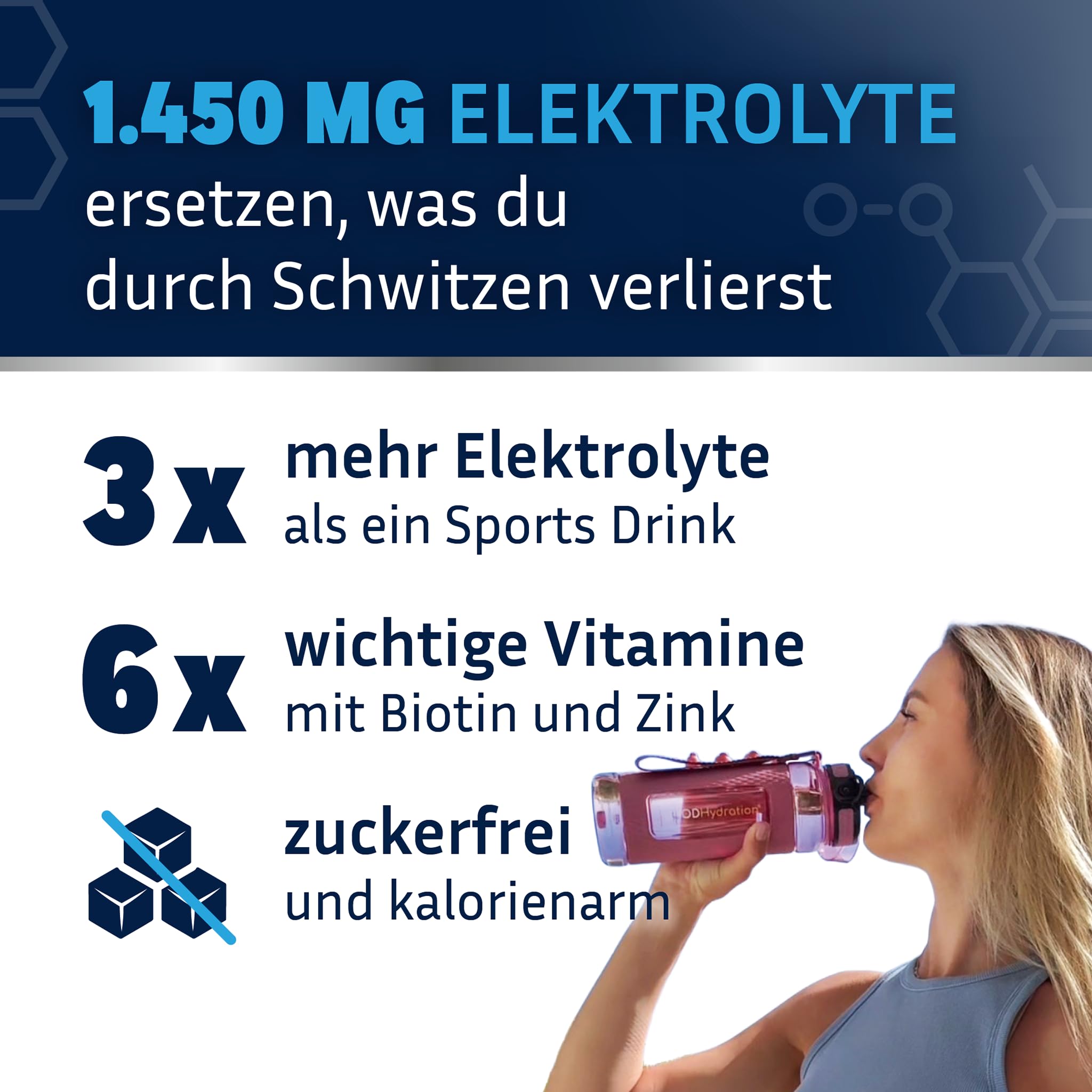 Rehydration zero VARIETY PACK - 1.450mg Elektrolyte OHNE ZUCKER plus BCAA, Biotin und 6 Vitamine - Elektrolyt Pulver für Sport, Arbeit & Party - Probierpack mit 3 Sorten - 24 Sticks