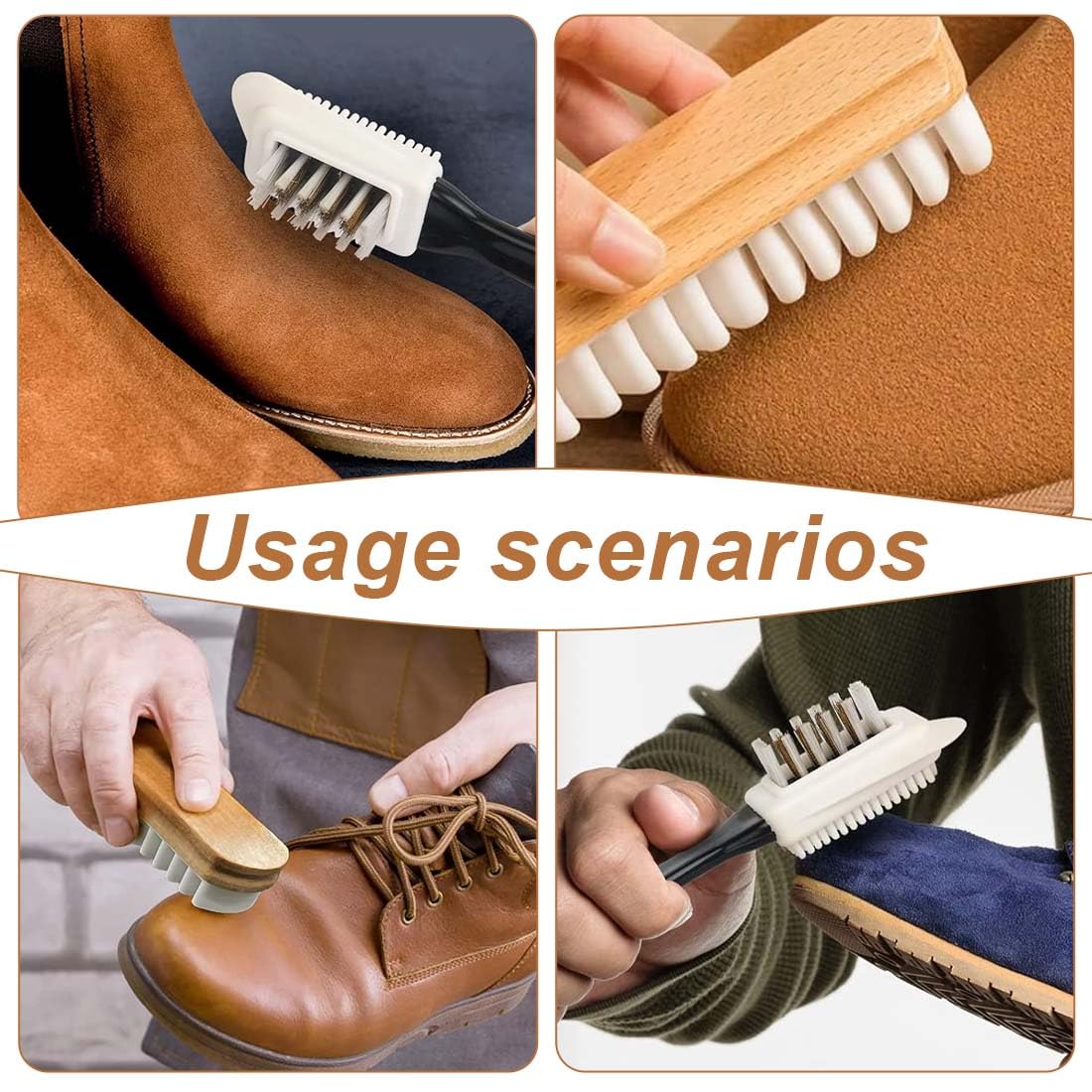 2 Pcs Cepillo para Zapatos de Ante y Nubuck Limpieza de Nobuck Piel y Gamuza con Borrador y Paño