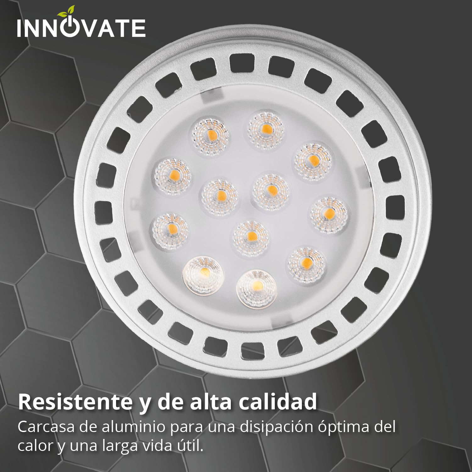 INNOVATE Focos LED interior techo Regulable [ES111 QRB111 GU10 12W 60°] Bombilla LED GU10 regulable equivalente 100 W I Ojos de buey oficina baño dormitorio I Iluminacion interior Luz ambiente (8) | QRB11 QRB111 - Foco led (60°, 100 W, para interiores)