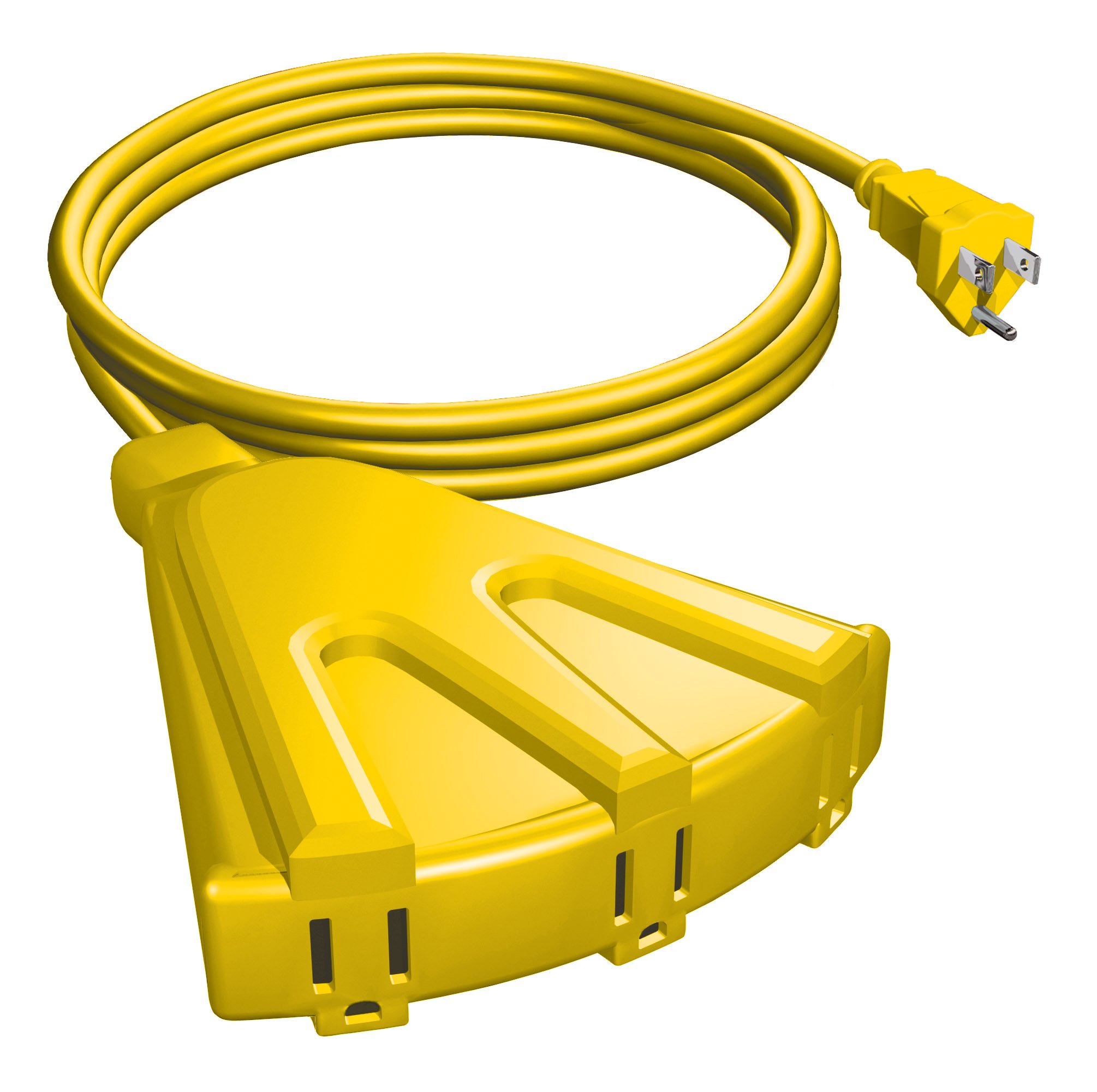 STANLEY W34087 8FT 3-Outlet Outdoor Extension Cord, Yellow
