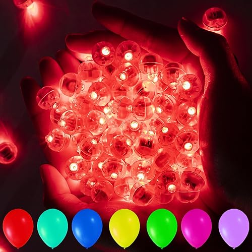 Miniatura 6 de Luces LED de globo de 10 colores, 50 mini bolas redondas, luces de tiempo de espera largo para globos, lámpara de bola LED, impermeable, pequeña luz