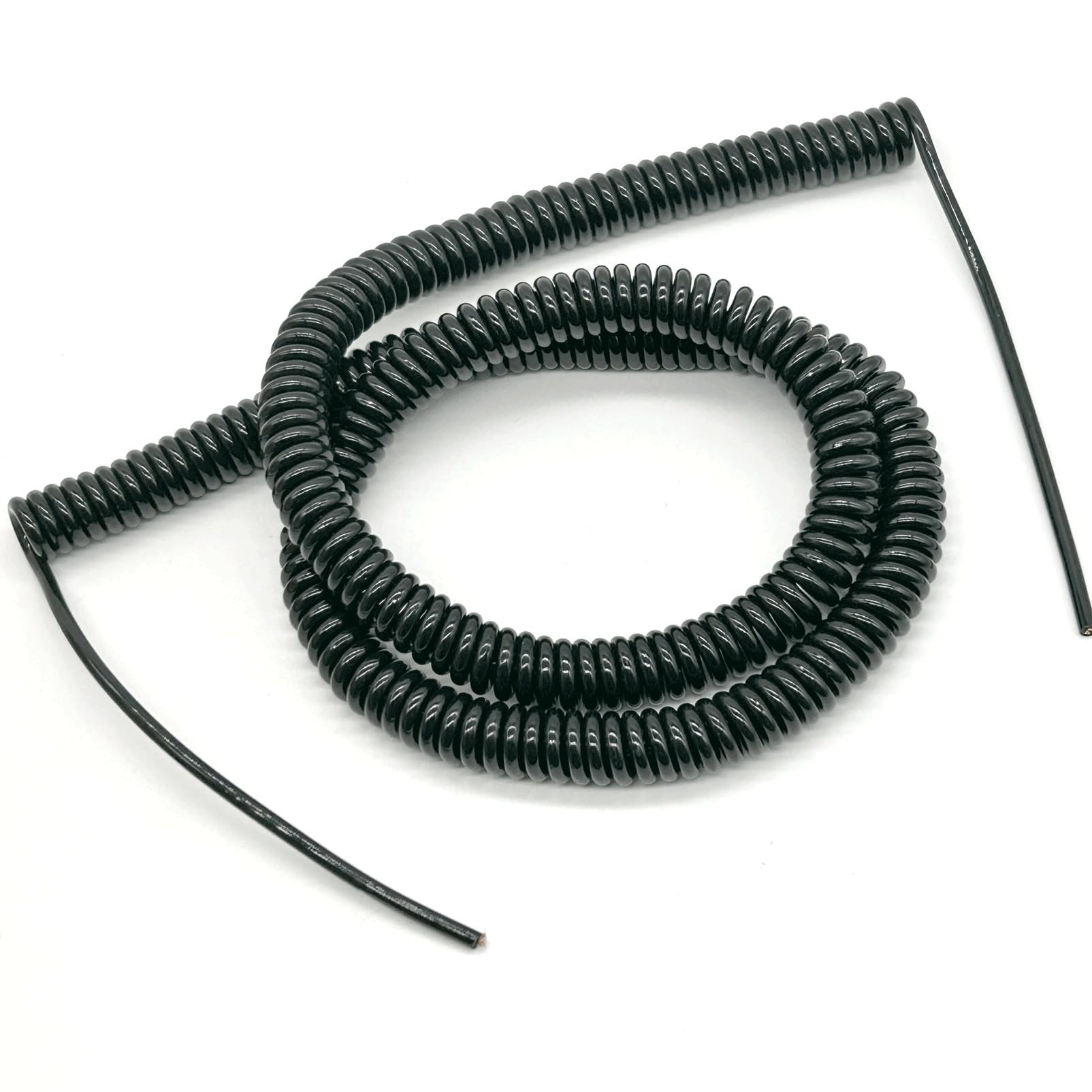 Câble spiralé torsadé à 4 conducteurs de 0,4 mm², en polyuréthane, résistant à la traction, connexion électrique, câbles connectés mécaniquement rétractable Cordon(Straight 7.5 meters)
