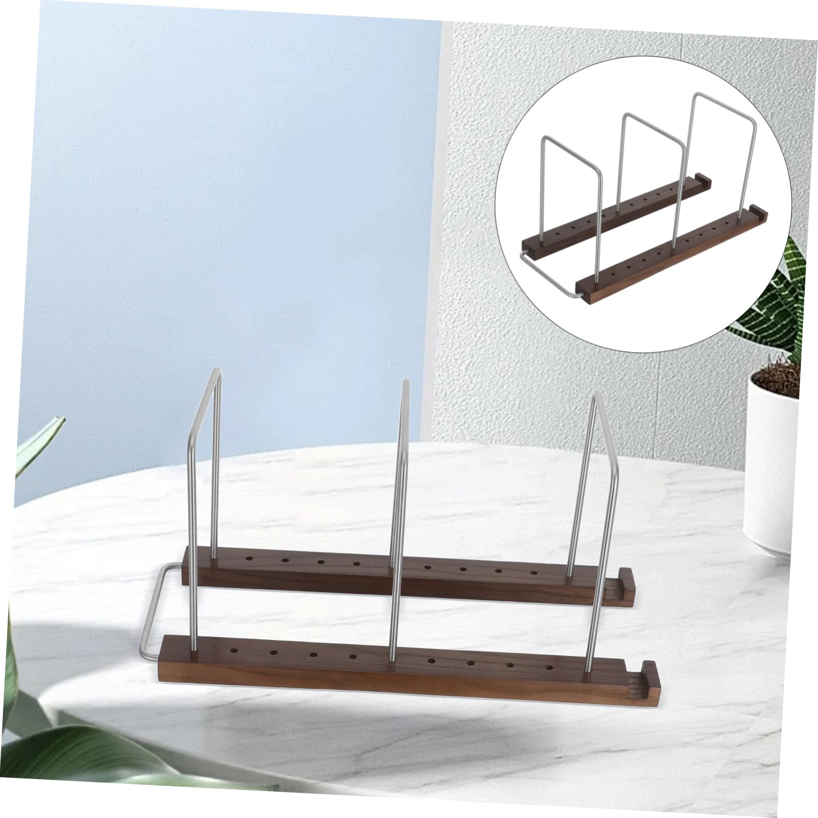 Happyyami Supporto Vintage in Legno per Dischi e CD da Tavolo, Compatto